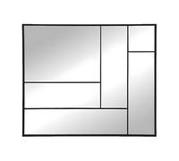 Miroir industriel déstructuré en métal - L. 150 x H. 130 cm - Noir - MALDONIA