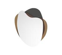 Vente-unique - Miroir Organique Design - L. 55 x H. 71 cm - Marron et Gris fumé - LISHIA