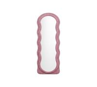 Vente-unique - Miroir Organique en Velours - L. 65 x H. 170 cm - Rose - AYANI