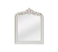 Vente-unique - Miroir trumeau avec moulures en Bois de Paulownia - L. 80 x H. 100 cm - Blanc Mat - Novara