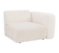 Vente-unique - Module Fauteuil d'angle Droit en Tissu Bouclette Blanc POGNI de Maison Céphy