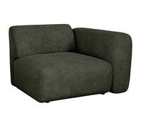 Vente-unique - Module Fauteuil d'angle Droit en Tissu Vert POGNI de Maison Céphy