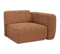 Vente-unique - Module Fauteuil d'angle Droit en Velours côtelé Fines côtes Terracotta POGNI de Maison Céphy