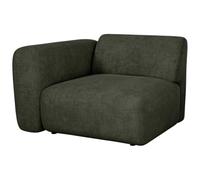 Vente-unique - Module Fauteuil d'angle Gauche en Tissu Vert POGNI de Maison Céphy