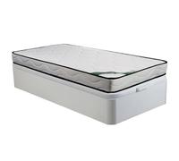 Vente-unique Naturea Kanani Ensemble sommier 90x190 cm blanc + matelas en mousse et housse en bambou épaisseur 15 cm