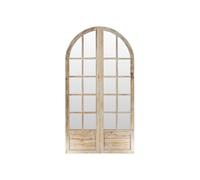 Vente-unique - Paravent Miroir en Bois de pin Effet patiné - 2 pans - L. 96 x H. 180 cm - Naturel - KEDIRI