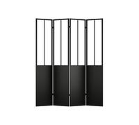 Vente-unique - Paravent Style Atelier Industriel en métal 4 pans - L. 160 x H. 178 cm - Noir - KALEVI