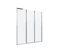 Vente-unique - Pare baignoire pliant en métal - Coloris chrome - 120 x 140 cm - DISTRICT