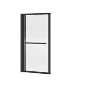 Pare baignoire relevable et pivotant avec porte serviette - Noir mat - 120 x 140 cm - VESLIRA
