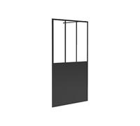 Vente-unique - Paroi de douche à l'italienne style atelier - Noir mat - 120 x 200 cm - URBANIK