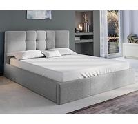 Vente-unique Pascal MORABITO-Lit Coffre 140 x 190 cm - Tissu - Gris - ELIAVA de Pascal Morabito