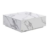 Vente-unique Pascal MORABITO - Table Basse avec 2 tiroirs en MDF - Effet marbre Blanc - Antrim de