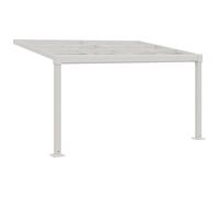 Pergola adossée en aluminium avec toit coulissant - 12 m² - blanc - IZEDA