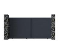 Portail coulissant aluminium plein l374 x h180 cm anthracite nazario