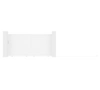 Vente-unique - Portail électrique coulissant aluminium plein L374 x H180 cm blanc - NAZARIO