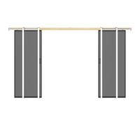 Vente-unique - Porte coulissante double avec systéme à galandage - aluminium et verre trempé fumé dépoli - 2 x H205 x L63 cm - LINCI II