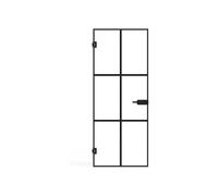 Vente-unique - Porte réversible sans bâti en verre trempé - Noir - H204 x L83 cm - SEROTO