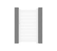 Vente-unique - Portillon battant aluminium ajouré L103 x H180 cm blanc - PRIMO
