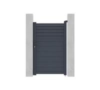 Vente-unique - Portillon battant aluminium persienné L103 x H166 cm anthracite - VIAZO