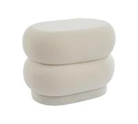 Vente-unique - Pouf en Tissu Bouclette Blanc LECINIO