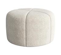 Vente-unique - Pouf en Tissu Bouclette crème ZOFIRA