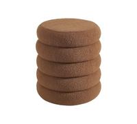 Vente-unique - Pouf en Tissu Bouclette Terracotta ECAMBI