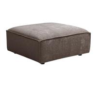 Pouf en tissu chenille taupe RUZOLO