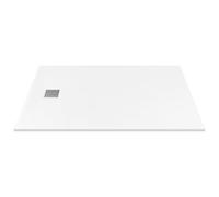 Vente-unique - Receveur de douche extra plat à poser ou à encastrer recoupable en résine SMC - Blanc - 160 x 90 cm - MIRNOSA