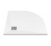 Receveur de douche extra plat à poser ou à encastrer recoupable en résine SMC en quart de cercle - Blanc - 80 x 80 cm - SYFORSA