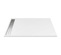 Receveur de douche extra plat à poser ou à encastrer recoupable en résine SMC - Blanc - 120 x 80 cm - LYROSA