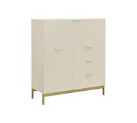 Vente-unique - Secrétaire avec 2 Porte et 3 tiroirs - MDF et métal - Beige - Erwin - avec Rangement