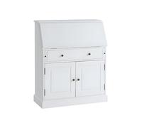 Secrétaire en pin et MDF - Coloris : Blanc - CLEORE
