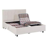 Vente-unique - Sommier électrique de Relaxation déco 2x48 plots - 2 x 70 x 190 cm - Tissu - Beige - NALU de YSMÉE