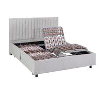 Sommier électrique de relaxation déco 2x48 plots - 2 x 70 x 190 cm - Tissu - Gris - NALU de YSMÉE