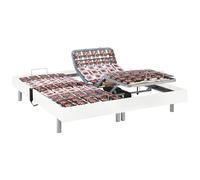 Sommier électrique de relaxation déco 2x65 plots - 2 x 80 x 200 cm - Blanc - NAFURI de YSMEE