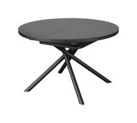 Vente-unique - Table à Manger Extensible 4 à 6 Personnes en céramique, MDF et métal - Effet marbre Marron et Gris - FEROLA