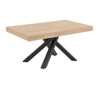Vente-unique - Table à Manger Extensible 6 à 10 Personnes en MDF et métal - Naturel et Noir - CATONAV