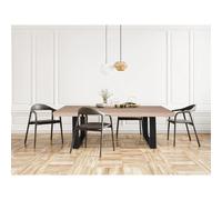 Vente-unique Table à manger NADIEGE - Naturel et noir