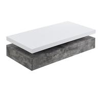 Table basse avec 2 tiroirs en MDF - Béton et blanc - FELIX