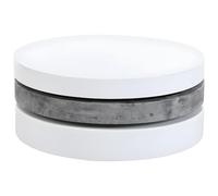 Table basse pivotante ronde avec 1 niche en MDF - Béton et blanc - JANITA