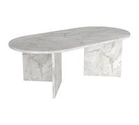 Vente-unique-Table Basse TOPANIA Effet marbre Blanc - Design Moderne, Structure Robuste, idéale pour Salon ou séjour, élégante et Facile à Entretenir pour Une décoration contemporaine