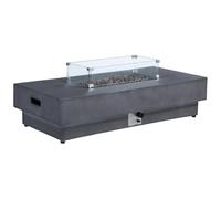 Vente-unique - Table braséro rectangulaire au gaz en MGO Gris - Foyer rectangulaire - SEROZA