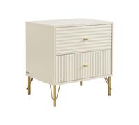 Vente-unique - Table de Chevet 2 tiroirs - Beige - LOUREO