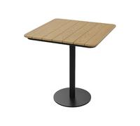 Vente-unique - Table de Jardin carrée L.70 cm en polywood et métal - Noir - LYLIOS de MYLIA
