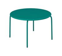 Vente-unique - Table de Jardin Ronde D.110 cm en métal - Bleu Canard - MIRMANDE de MYLIA