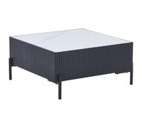 Vente-unique - Table de Salon Basse - Noir, Blanc - Bois, Panneau - CYNDORA