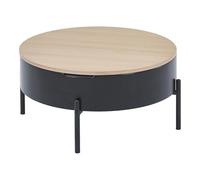 Vente-unique - Table de Salon Basse - Noir, Naturel Clair - Bois, Panneau - NIMORA