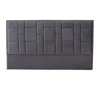 Vente-unique - Tête de lit 180 cm - Velours - Gris foncé - Hermine