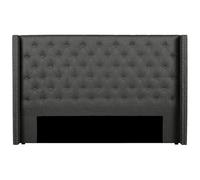 Vente-unique - Tête de lit capitonnée - 190 cm - Tissu - Gris - Massimo