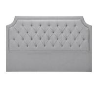 Vente-unique - Tête de lit capitonnée 200 cm - Tissu - Gris Clair - JOHENE